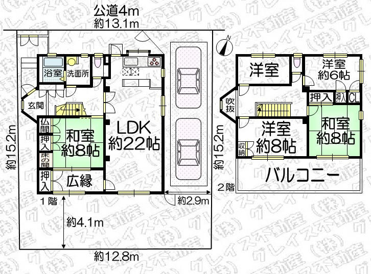 豊明市国道1号線北側 構造:軽量鉄骨造セメント瓦葺土地面積:199.53平米 ( 60.35坪 ) 建物面積:143.7平米 ( 43.46坪 )
