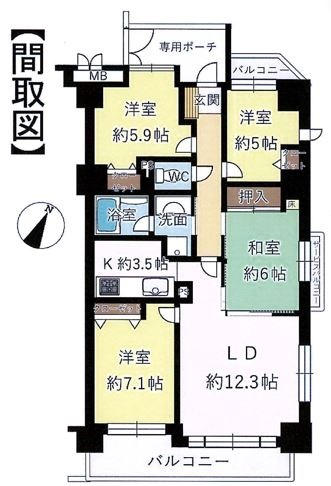 豊明市国道1号線南側 構造:鉄筋コンクリート造専有面積:84.66平米 ( 25.6坪 )
