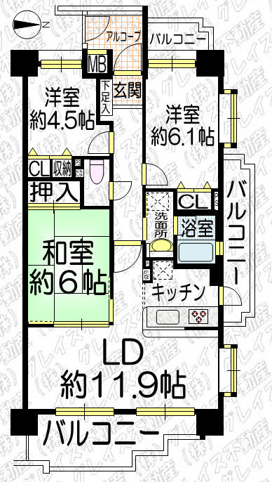 その他の地域 構造:鉄筋コンクリート造専有面積:68.09平米 ( 20.59坪 )