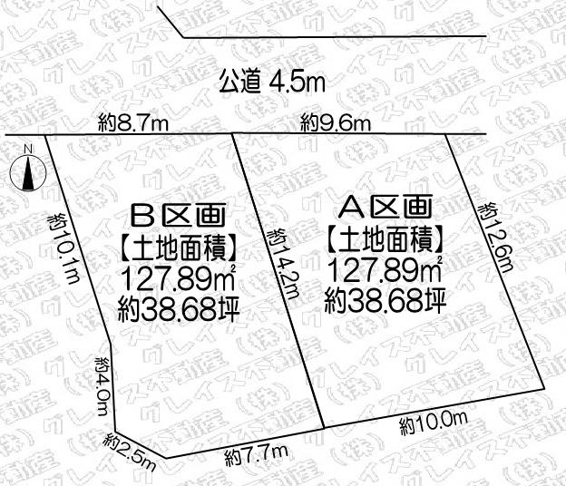 豊明市国道1号線南側 土地面積:127.89平米 ( 38.68坪 )