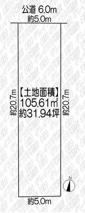 豊明市国道1号線南側 土地面積:105.61平米 ( 31.94坪 )