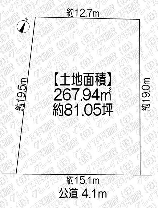 豊明市国道1号線南側 土地面積:267.94平米 ( 81.05坪 )