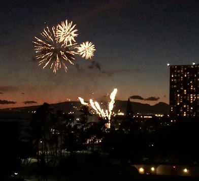 ハワイの花火